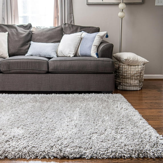 Unique Loom Infinity Shag Collection Area Rug - Jinko (9' x 12' Rectangle Ash)