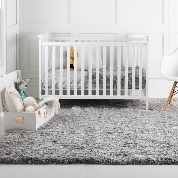 Unique Loom Infinity Shag Collection Area Rug - Jinko (8' Square Ash)