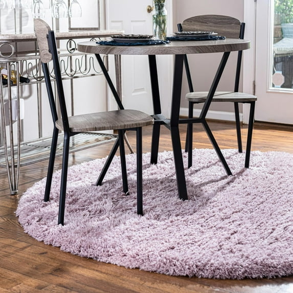 Unique Loom Infinity Shag Collection Area Rug - Jinko (6' 7" Round Lavender)