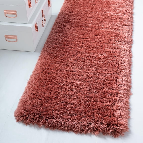 Unique Loom Infinity Shag Collection Area Rug - Jinko (2' 7" x 13' 1" Runner Vintage Rose)