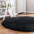 thumbnail image 1 of Unique Loom Infinity Shag Collection Area Rug - Jinko (6' 1" Round Onyx Black), 1 of 7