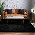 thumbnail image 1 of Unique Loom Infinity Shag Collection Area Rug - Jinko (8' Square Onyx Black), 1 of 7
