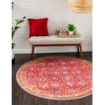 thumbnail image 1 of Unique Loom Timeless Collection Area Rug - John (3' 6" Round Red/Teal), 1 of 5