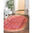 thumbnail image 1 of Unique Loom Timeless Collection Area Rug - John (2' x 3' 1" Oval Red/Teal), 1 of 6