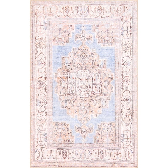 Unique Loom Judas Timeless Rug Blue/Beige 7' 7" x 10' 6" Rectangle Medallion Transitional Perfect For Living Room Bed Room Dining Room Office