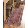 thumbnail image 1 of Unique Loom Jude Timeless Rug Burgundy/Black 2' 6" x 12' 2" Runner Medallion Transitional Perfect For Bathroom Hallway Mud Room Laundry Room, 1 of 9