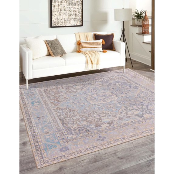 Unique Loom Timeless Collection Area Rug - Jude (7' 6" Square Cream/Ivory)