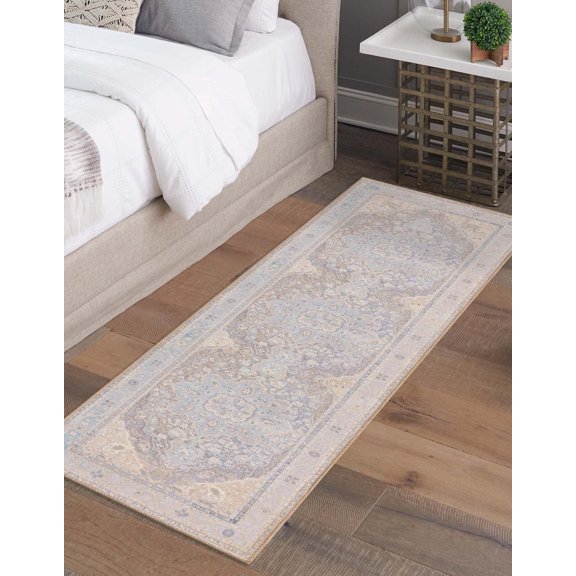 Unique Loom Timeless Collection Area Rug - Jude (2' 6" x 12' Runner Cream/Ivory)
