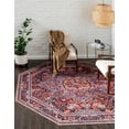 thumbnail image 1 of Unique Loom Timeless Collection Area Rug - Jude (5' 1" Octagon Burgundy/Teal), 1 of 6
