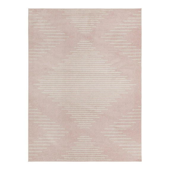 Unique Loom Kai Collection Area Rug - Warrior (10' x 13' 1" Rectangle Pink/Ivory)