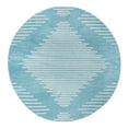 thumbnail image 1 of Unique Loom Kai Collection Area Rug - Warrior (2' Round Light Blue/Ivory), 1 of 11
