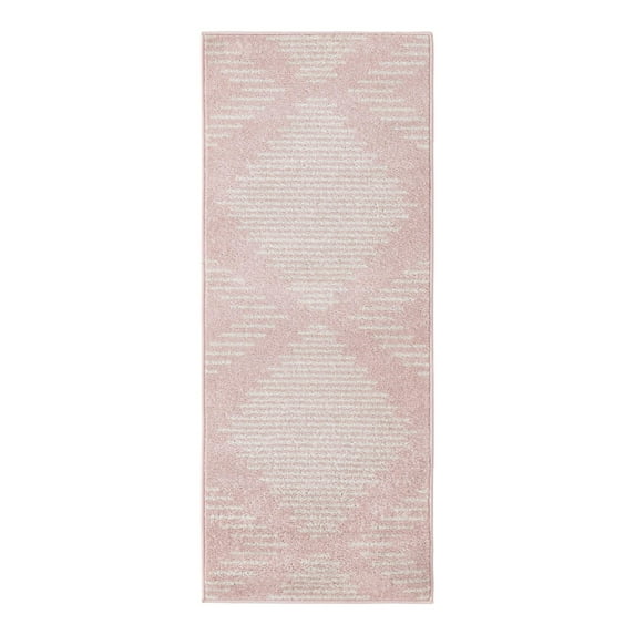 Unique Loom Kai Collection Area Rug - Warrior (2' x 5' 3" Runner Pink/Ivory)