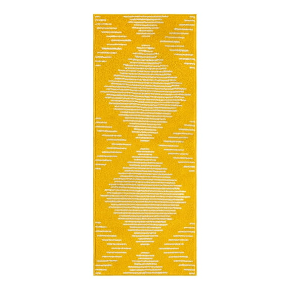 Unique Loom Kai Collection Area Rug - Warrior (2' x 5' 3" Runner Yellow/Ivory)