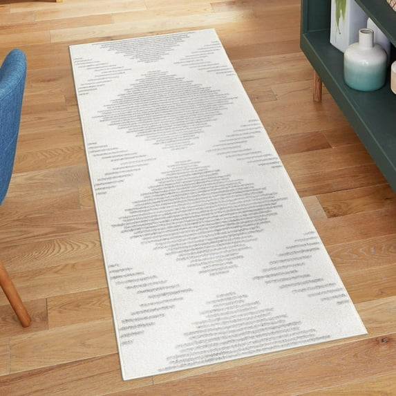 Unique Loom Kai Collection Area Rug - Warrior (3' 3" x 12' Runner Ivory and Gray)
