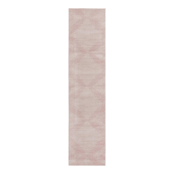 Unique Loom Kai Collection Area Rug - Warrior (3' 3" x 14' Runner Pink/Ivory)