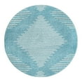 thumbnail image 1 of Unique Loom Kai Collection Area Rug - Warrior (4' 1" Round Light Blue/Ivory), 1 of 11