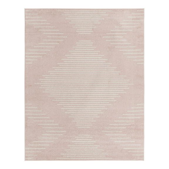 Unique Loom Kai Collection Area Rug - Warrior (7' 10" x 10' Rectangle Pink/Ivory)
