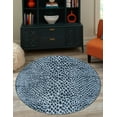 thumbnail image 1 of Unique Loom Kamala Washable Collection Area Rug - Animal print (3' 3" Round Navy Blue/Ivory), 1 of 8