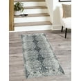 thumbnail image 1 of Unique Loom Kamala Washable Collection Area Rug - Chevron (2'  x 6' 1" Runner Black and White), 1 of 9