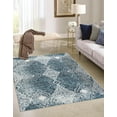 thumbnail image 1 of Unique Loom Kamala Washable Collection Area Rug - Chevron (3' 3" x 5' 3" Rectangle Navy Blue/Light Blue), 1 of 9