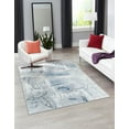 thumbnail image 1 of Unique Loom Kamala Washable Collection Area Rug - Foliage (5' 3" x 8' Rectangle Ivory Gray/Blue), 1 of 9