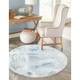thumbnail image 1 of Unique Loom Kamala Washable Collection Area Rug - Foliage (7' 10" Round Ivory Gray/Blue), 1 of 9