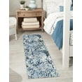 thumbnail image 1 of Unique Loom Kamala Washable Collection Area Rug - Free Spirit (2' x 6' 1" Runner Gray Navy Green/Ivory), 1 of 9