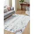 thumbnail image 1 of Unique Loom Kamala Washable Collection Area Rug - Lotus (6' 1" x 9' Rectangle Ivory Gray/Rust Red), 1 of 9