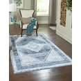 thumbnail image 1 of Unique Loom Kamala Washable Collection Area Rug - Medaillon (5' 3" x 8' Rectangle Navy Blue/Ivory), 1 of 9