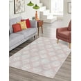 thumbnail image 1 of Unique Loom Kamala Washable Collection Area Rug - Modern Trellis (9' x 12' Rectangle Rose Pink/Gray), 1 of 9