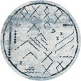 thumbnail image 1 of Unique Loom Kamala Washable Collection Area Rug - Tribal (7' 10" Round Ivory Gray/Blue), 1 of 7