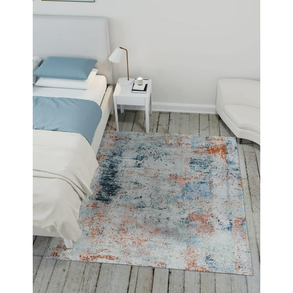 Unique Loom Kamala Washable Collection Area Rug - cloud 9 (7' 10" Square Multi/Blue)