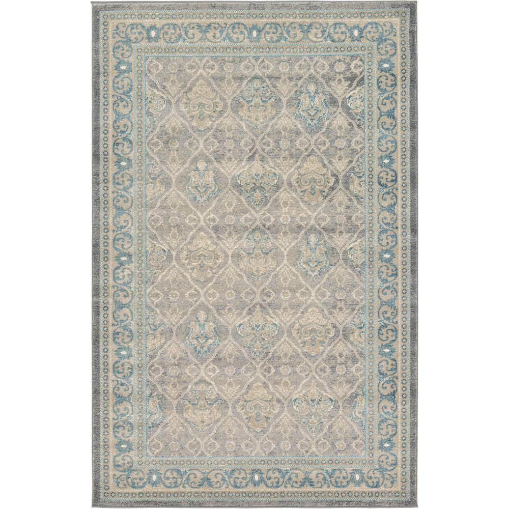 Unique Loom Kasern Salzburg Rug, Gray (5' 0 x 8' 0)