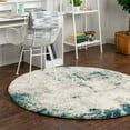 thumbnail image 1 of Unique Loom Soft Touch Shag Collection Area Rug - Kofi (5' 1" Round Sage Green/Ivory), 1 of 7