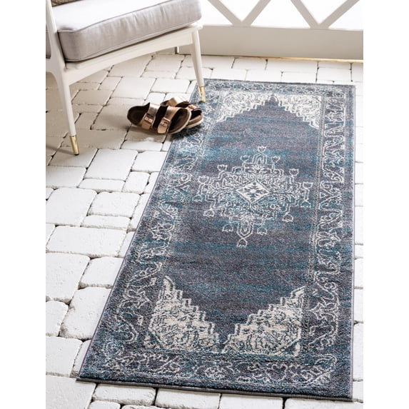 Unique Loom Kumla Aurora Rug , 2' 7" x 10' 0" ,Gray