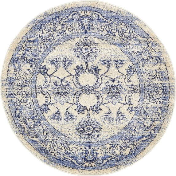 Unique Loom Botanica La Jolla Rug, Blue (3' 3 x 3' 3)