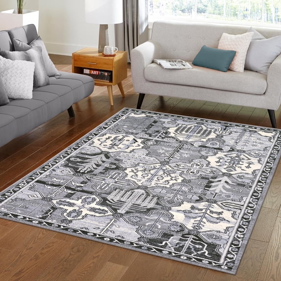Unique Loom La Jolla Collection Area Rug - Cathedral (10' x 13' 1" Rectangle Gray/Black)
