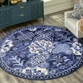thumbnail image 1 of Unique Loom La Jolla Collection Area Rug - Cathedral (6' 1" Round Blue/Ivory), 1 of 7