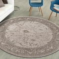 thumbnail image 1 of Unique Loom La Jolla Collection Area Rug - Floral (8' Round Light Gray/Gray), 1 of 7