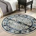 thumbnail image 1 of Unique Loom La Jolla Collection Area Rug - Traditional (6' 1" Round Ivory and Blue/Blue), 1 of 7