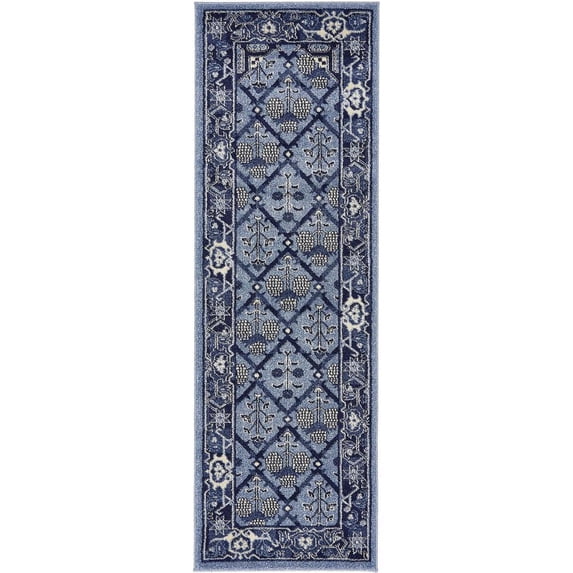 Unique Loom Trellis La Jolla Rug, Blue (2' 0 x 6' 0)
