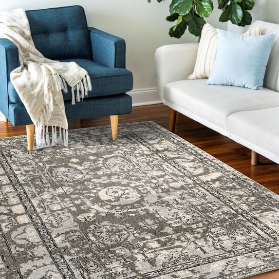 Unique Loom La Jolla Collection Area Rug - Vintage (10' x 13' Rectangle Gray/Silver)