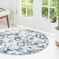 thumbnail image 1 of Unique Loom Caspian Collection Area Rug - Lankaran (4' 1" Round Blue/Gray), 1 of 10