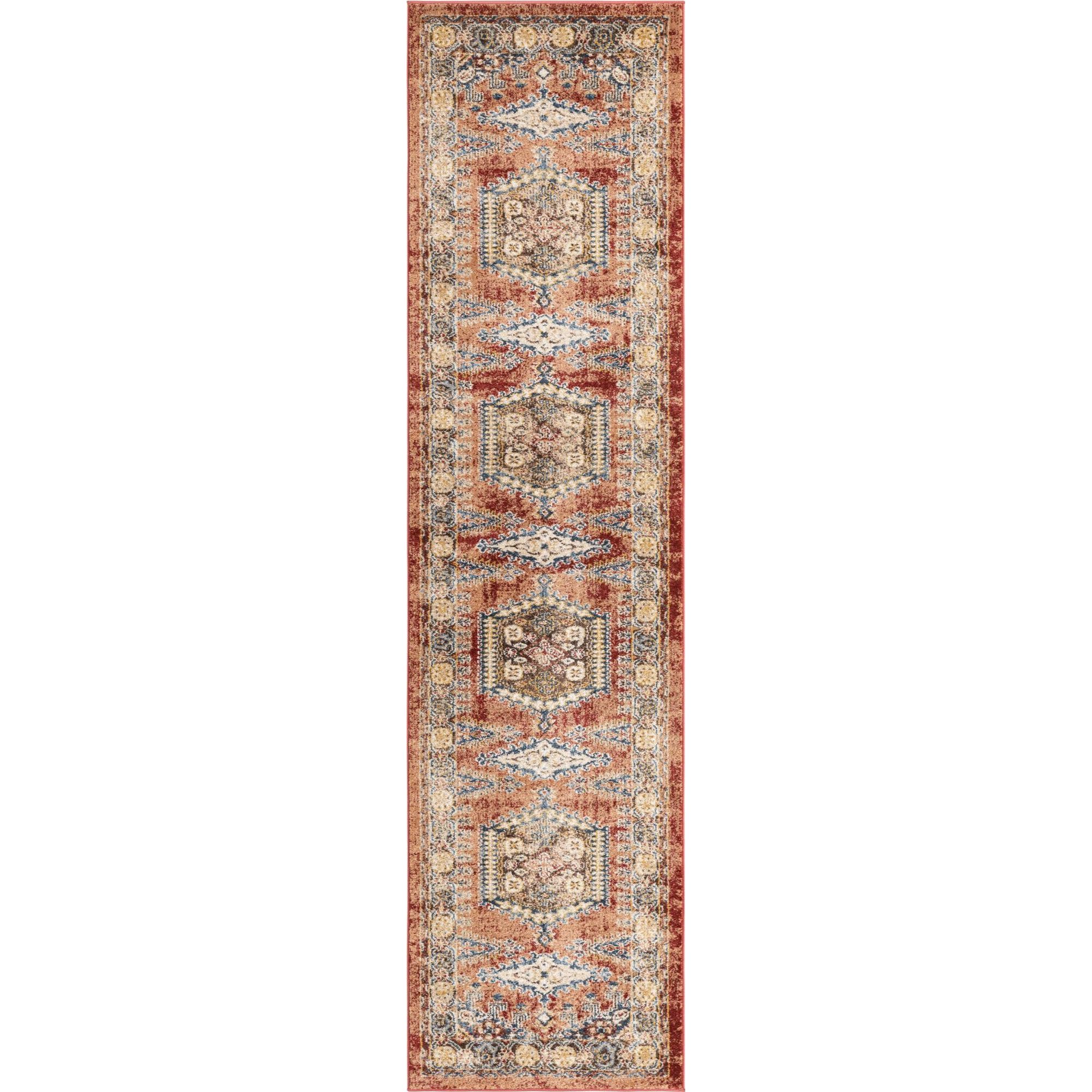 Unique Loom Larissa Utopia Rug Terracotta/Blue 2' 7" x 10' Runner