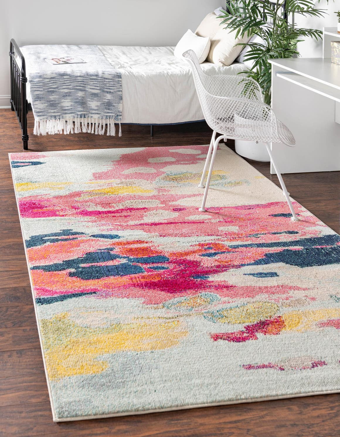 Unique Loom Laurnell Estrella Rug Pink/Orange 9' x 12' Rectangle Abstract Modern Perfect For