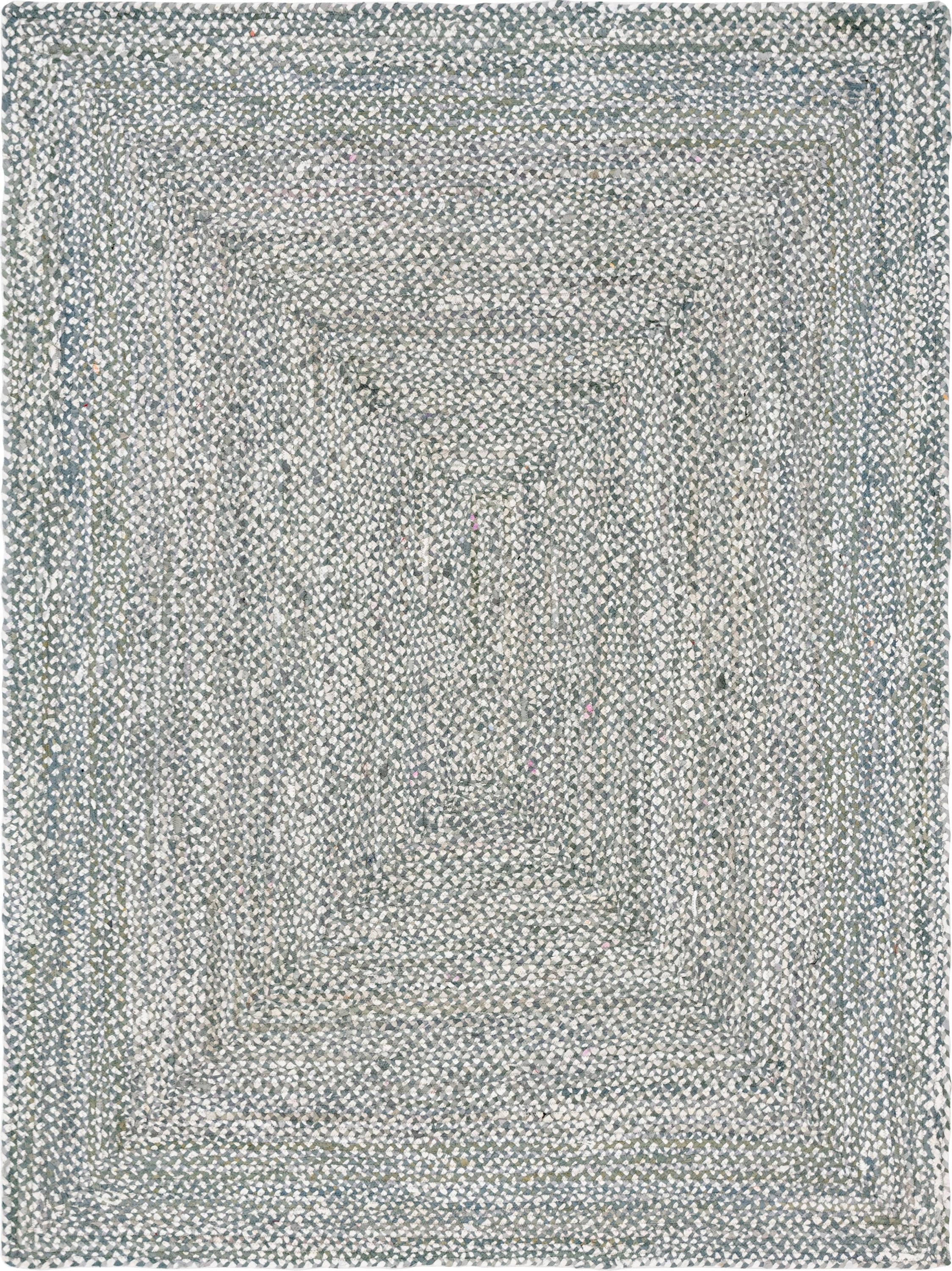 Unique Loom Layer Braided Chindi Rug Gray/Ivory 9' x 12' Rectangle