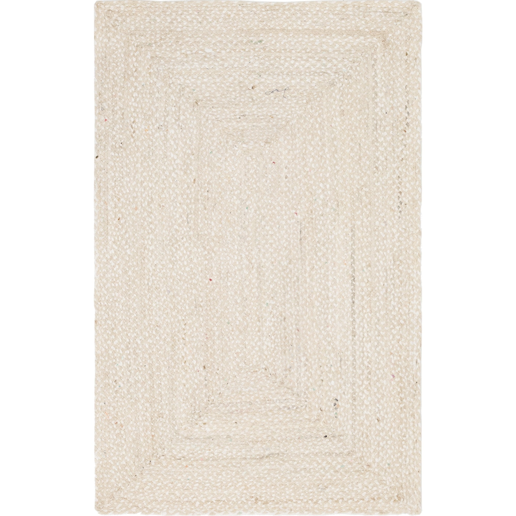 Ivory Braided Cotton Handmade 5' x 8' Area Rug