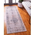 thumbnail image 1 of Unique Loom Leila Rug Beige and Blue/Ivory 2' 2" x 6' 1" Runner Perfect For Bathroom Hallway Mud Room Laundry Room, 1 of 7
