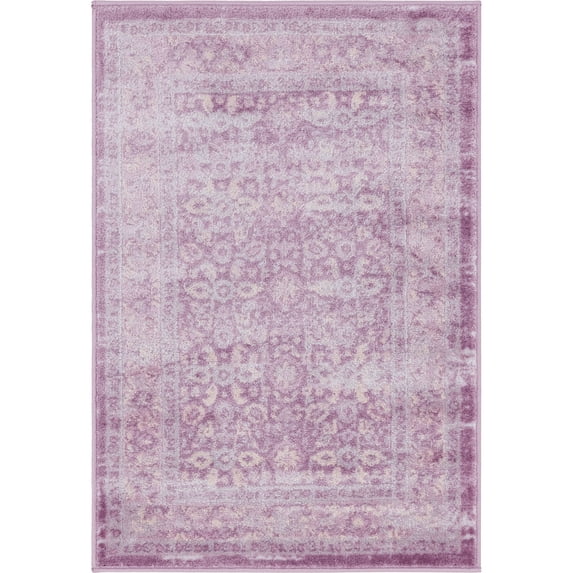 Unique Loom Leila Traditional Vintage Area Rug, Gray/Off-White, 36.00" x 26.00"