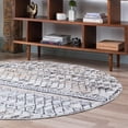 thumbnail image 1 of Unique Loom Leipzig Collection Area Rug - Dresden (6' 1" Round Beige/Gray), 1 of 10